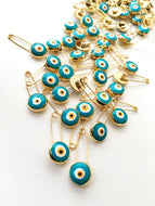 5 pcs Evil eye safety pin, green evil eye stroller pin, safety pins, evil eye stroller charm - Evileyefavor