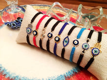 Macrame Evil Eye Bracelet, Greek Evil Eye Jewelry, Choose Color - Evileyefavor