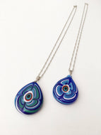 Murano glass evil eye necklace, elegant evil eye charm necklace, lamp work - Evileyefavor