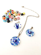 Personalized evil eye necklace, initial necklace, evil eye necklace, murano glass necklace - Evileyefavor