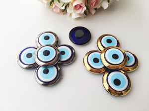 3 pcs evil eye magnet, gold evil eye charm, silver evil eye charm, glass evil eye magnet - Evileyefavor