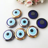 3 pcs evil eye magnet, gold evil eye charm, silver evil eye charm, glass evil eye magnet - Evileyefavor