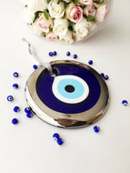 Evil Eye Bead with Silver Trimmed, 13cm - Evileyefavor