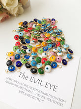Evil eye glass charms, 25 pcs, Evil eye beads for connectors - Evileyefavor
