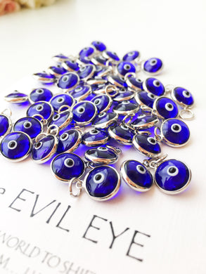 Evil eye charm | blue evil eye beads | glass evil eye charms | evil eye beads connectors | turkish evil eye jewelry | evil eye necklace - Evileyefavor