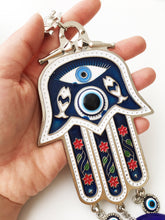 Blue Hamsa Hand Wall Decor, Blue Evil Eye Bead - Evileyefavor