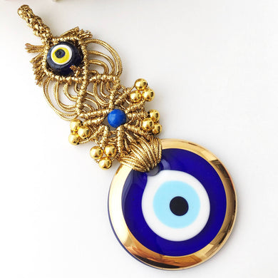 Gold Macrame Evil Eye Wall Decor - Evileyefavor