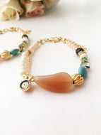 Bohemian Bracelet, Evil Eye Charm bracelet, Seed Beads Bracelet - Evileyefavor
