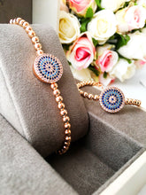 Greek Evil Eye Bracelet, Zircon Rose Gold Evil Eye Jewelry - Evileyefavor