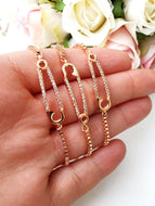 Adjustable Rose Gold Safety Pin Bracelet - Evileyefavor