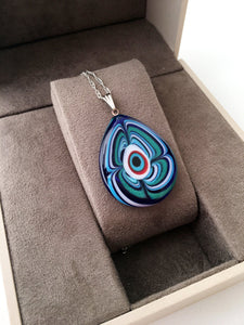 Murano glass evil eye necklace, elegant evil eye charm necklace, lamp work - Evileyefavor