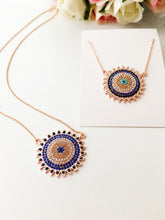 Evil eye necklace, gold evil eye necklace, zircoia sun necklace, everyday jewelry - Evileyefavor