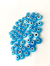 120 Pcs blue wholesale evil eye beads, turquoise 6mm to 12mm glass evil eye beads - Evileyefavor