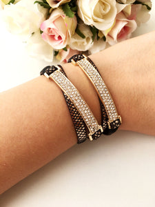 Cubic Zircon Bracelet, Snake Design Leather Bracelet - Evileyefavor