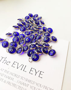 Evil eye charm | blue evil eye beads | glass evil eye charms | evil eye beads connectors | turkish evil eye jewelry | evil eye necklace - Evileyefavor