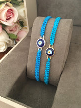 Evil Eye String Bracelet, Blue Macrame Bracelet, Greek Jewelry - Evileyefavor