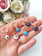 Greek Evil Eye Hoop Earrings - Evileyefavor