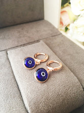 Blue evil eye hoop earrings - Evileyefavor