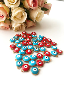 5 pcs Evil eye charm | evil eye charm for necklace | gold plated evil eye bead - Evileyefavor