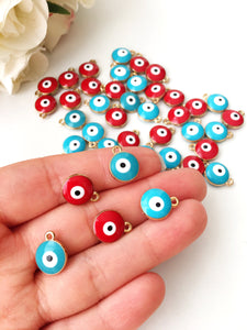 5 pcs Evil eye charm | evil eye charm for necklace | gold plated evil eye bead - Evileyefavor