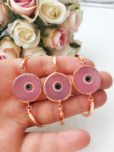 Murano Evil Eye Bracelet, Pink Murano Bead, Rose Gold Bracelet - Evileyefavor