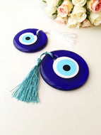 Evil eye beads, bulk gifts, 7cm, wedding favor for guest, evil eye charm with tassel - Evileyefavor