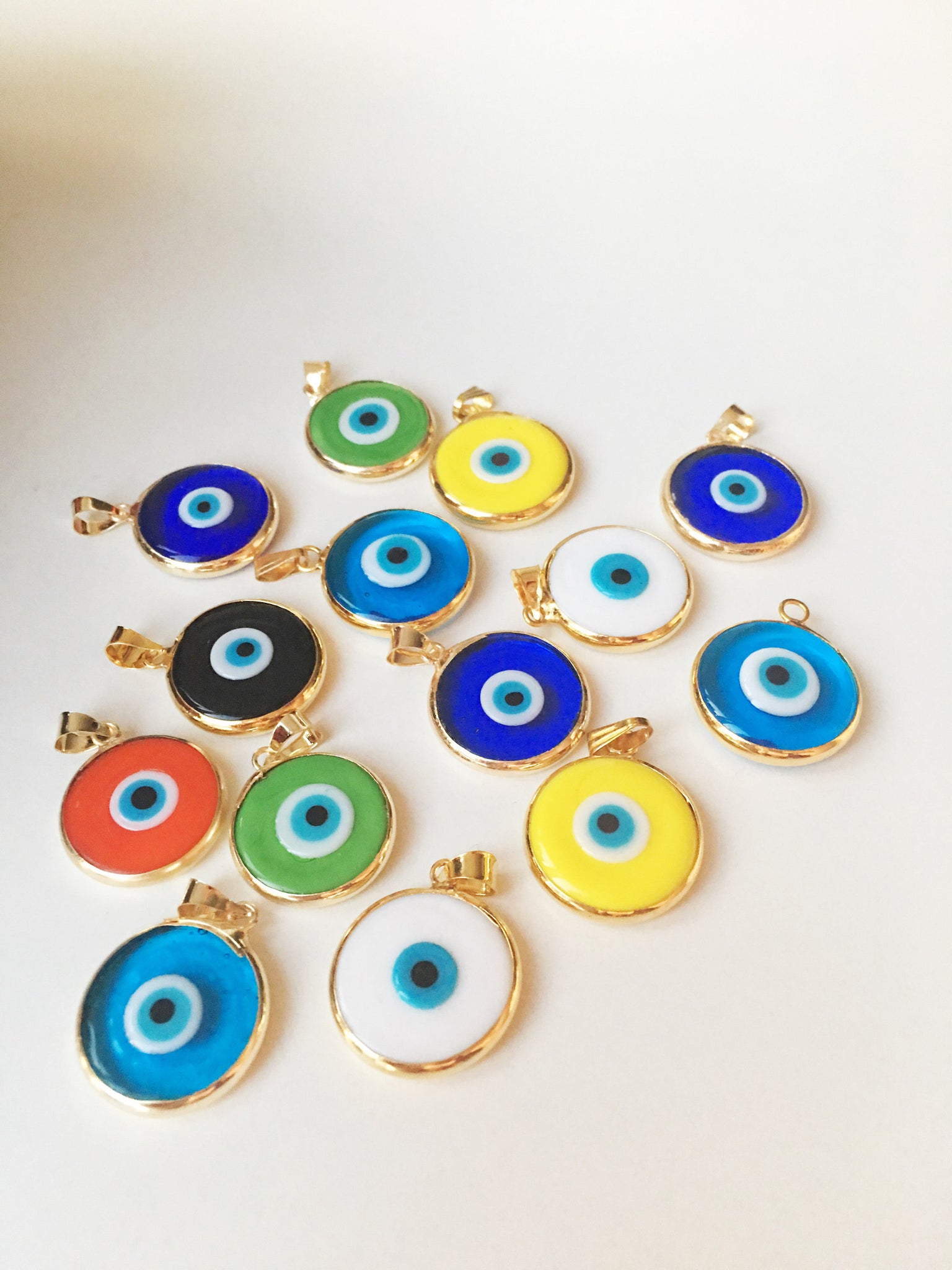 Evil eye beads 5 pcs, murano glass beads, evil eye charm for
