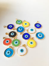 Evil eye beads 5 pcs, murano glass beads, evil eye charm for necklace, glass evil eye charms - Evileyefavor