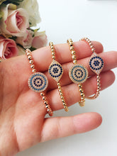 Gold Evil Eye Bracelet, Bangle Bracelet, Miyuki Beads - Evileyefavor