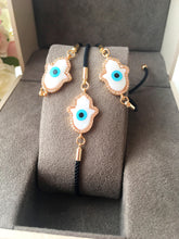 Gold Evil Eye Bracelet Set, Bangle Bracelet, Hamsa Charm Bracelet - Evileyefavor