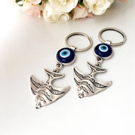Evil eye keychain, fish keychain, good luck keychain, nazar boncuk - Evileyefavor
