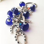 Evil eye horseshoe charm keychain - Evileyefavor