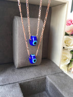 Evil eye necklace, murano necklace, blue evil eye charm necklace, rose gold necklace - Evileyefavor