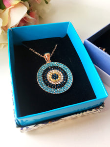 Evil Eye Jewelry Gift Set, Zircon Bracelet Necklace - Evileyefavor