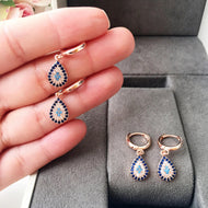 Teardrop Evil Eye Hoop Earrings - Evileyefavor