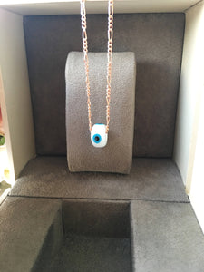 White evil eye beads, evil eye necklace, murano necklace, glass evil eye - Evileyefavor