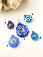 Nazar boncuk pendant, murano glass evil eye pendant, evil eye protection pendant, lamp work evil eye, lamp work pendant, murano glass charm - Evileyefavor