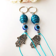 Evil eye keychain, boho keyring, hamsa keychain, nazar protection - Evileyefavor