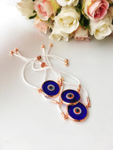 Blue Evil Eye Bracelet, Adjustable Murano Bracelet - Evileyefavor