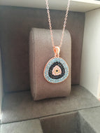 Evil eye necklace, rose gold necklace, evil eye jewelry, zirconia necklace - Evileyefavor