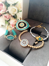 Greek Evil Eye Bracelet, Turquoise Bead Bracelet, Adjustable Gold Bracelet - Evileyefavor