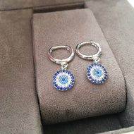 Silver Evil Eye Earrings - Evileyefavor