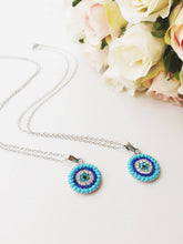 Evil eye necklace, turquoise beads necklace, turquoise evil eye necklace - Evileyefavor