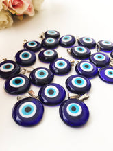 Evil eye beads, blue evil eye charm, murano glass beads, evil eye charm for necklace - Evileyefavor