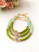 Evil Eye Seed Beads Bracelets, Greek Bracelet, Choose color - Evileyefavor