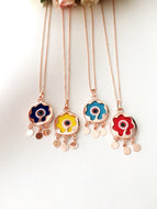 Turquoise necklace, evil eye necklace, blue murano glass, murani beads, murano - Evileyefavor