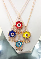 Evil eye necklace, murano glass evil eye neckace, evil eye charm necklace - Evileyefavor