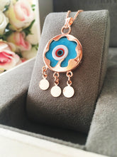 Evil eye necklace, murano glass evil eye neckace, evil eye charm necklace - Evileyefavor