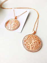Tree of life necklace, family tree necklace, rose gold necklace, long chain necklace - Evileyefavor
