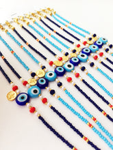 Blue Evil Eye Bracelet, Seed Beads Bracelet, Greek Jewelry - Evileyefavor